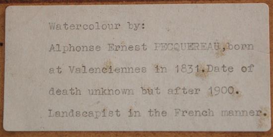 Alphonse Ernest Pecquereau (1831-c.1910) A French backwater, 13.5 x 19.5in.